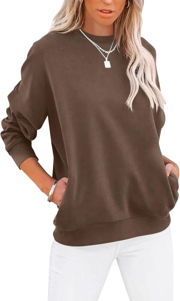 Women’s Casual Color Block Crewneck Sweatshirt – Loose Fit with Pockets - Image 27