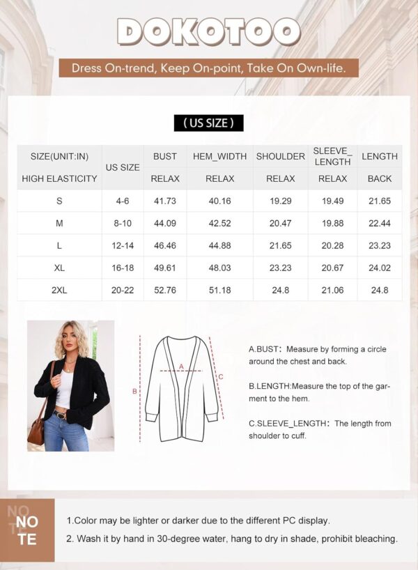 Women’s Chunky Knit Open-Front Cardigan – Casual 2024 Style - Image 8