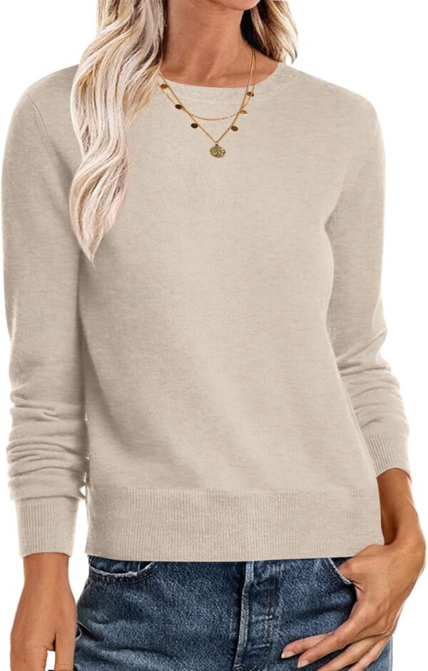 Women’s Long Sleeve Crewneck Soft Fall Pullover Sweater - Image 33