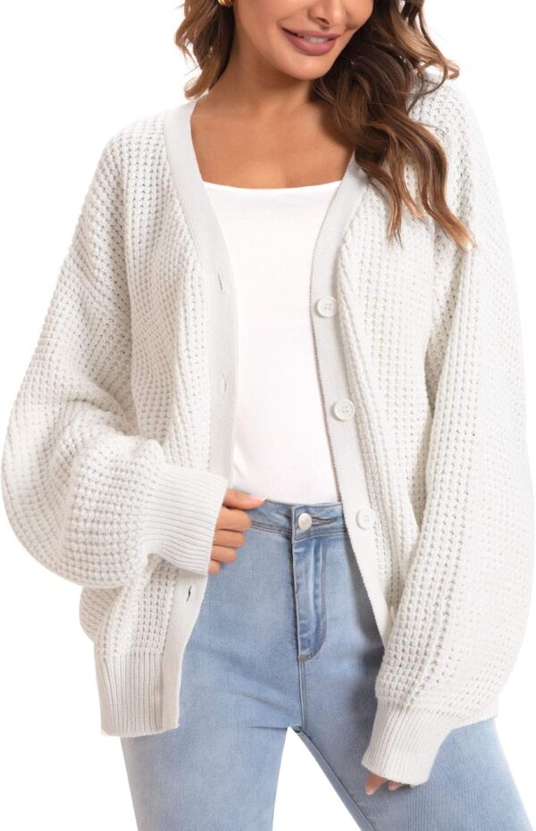 Women’s 100% Cotton Button-Down Oversized Cardigan - Image 2