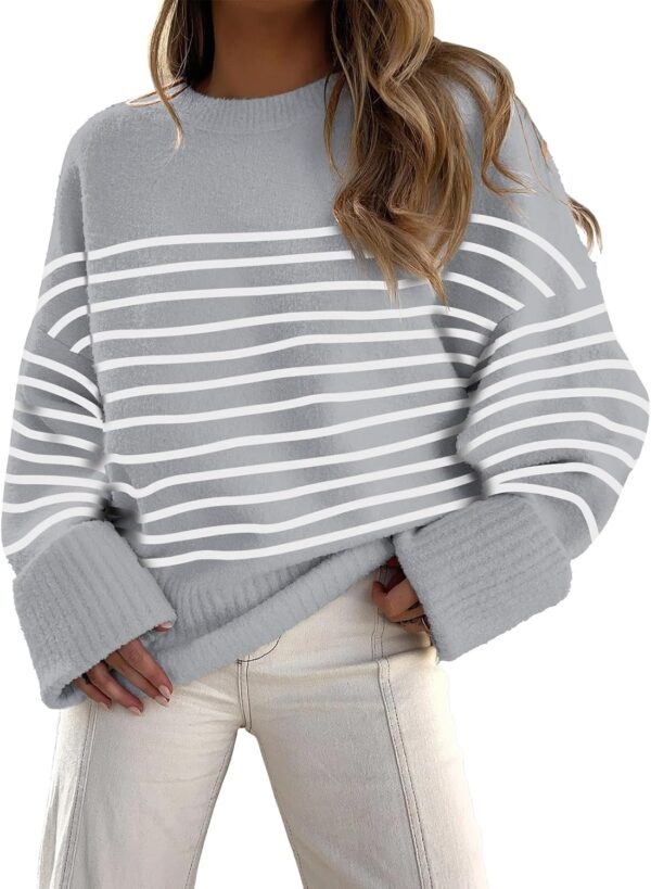 Oversized Fuzzy Knit Crewneck Sweater – Casual Fall Trend - Image 18