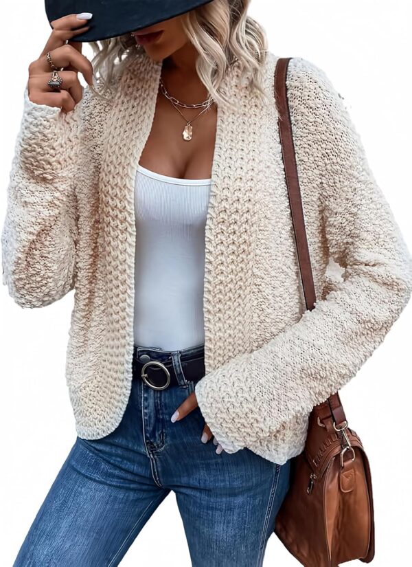 Women’s Chunky Knit Open-Front Cardigan – Casual 2024 Style - Image 2