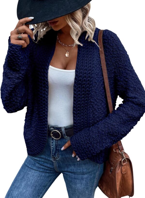 Women’s Chunky Knit Open-Front Cardigan – Casual 2024 Style - Image 10