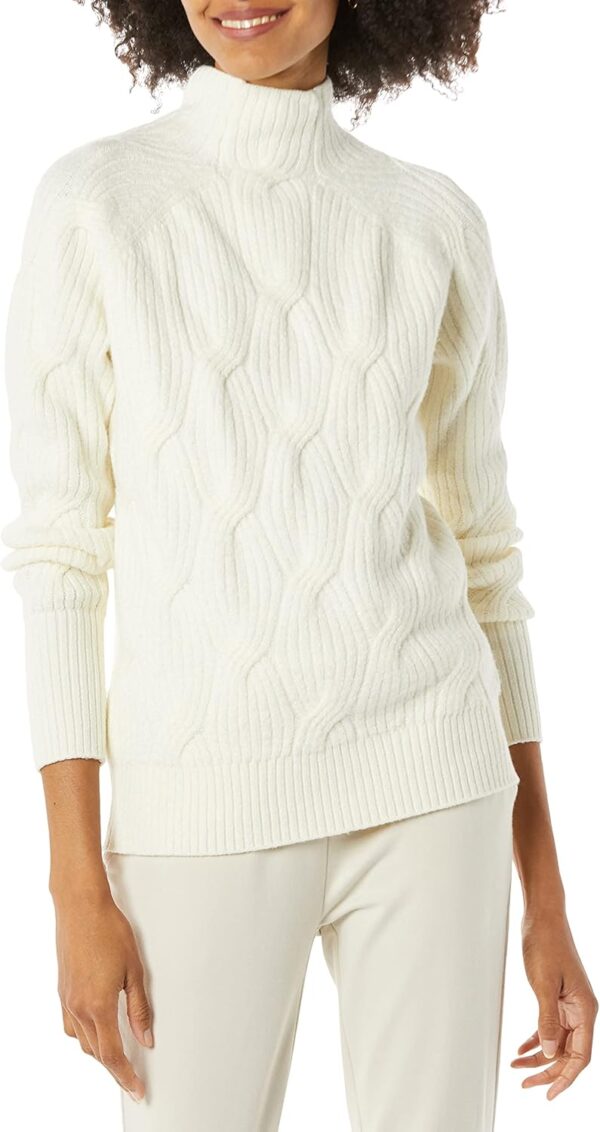 Women’s Winter Sweater, Soft Touch Funnel Neck Knit - Image 14