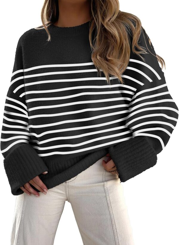 Oversized Fuzzy Knit Crewneck Sweater – Casual Fall Trend - Image 15