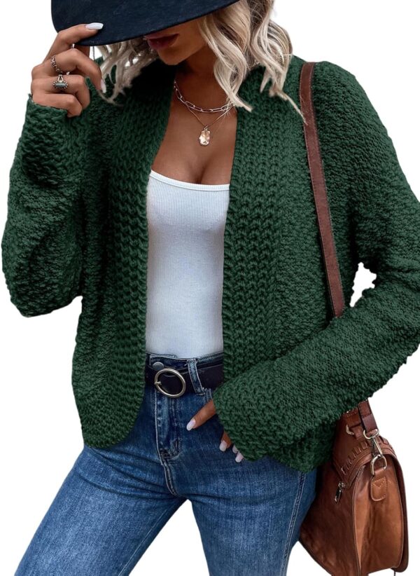 Women’s Chunky Knit Open-Front Cardigan – Casual 2024 Style - Image 11