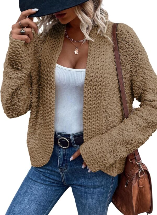 Women’s Chunky Knit Open-Front Cardigan – Casual 2024 Style - Image 23