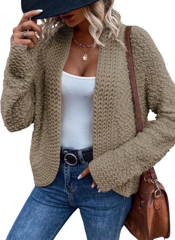 Women’s Chunky Knit Open-Front Cardigan – Casual 2024 Style - Image 9