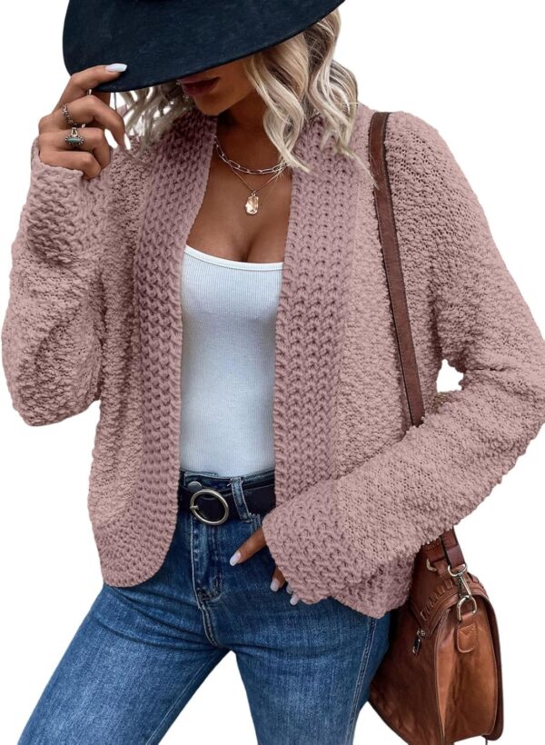 Women’s Chunky Knit Open-Front Cardigan – Casual 2024 Style - Image 17