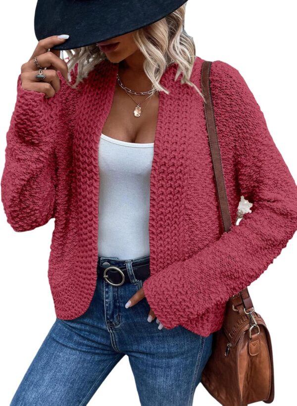 Women’s Chunky Knit Open-Front Cardigan – Casual 2024 Style - Image 12