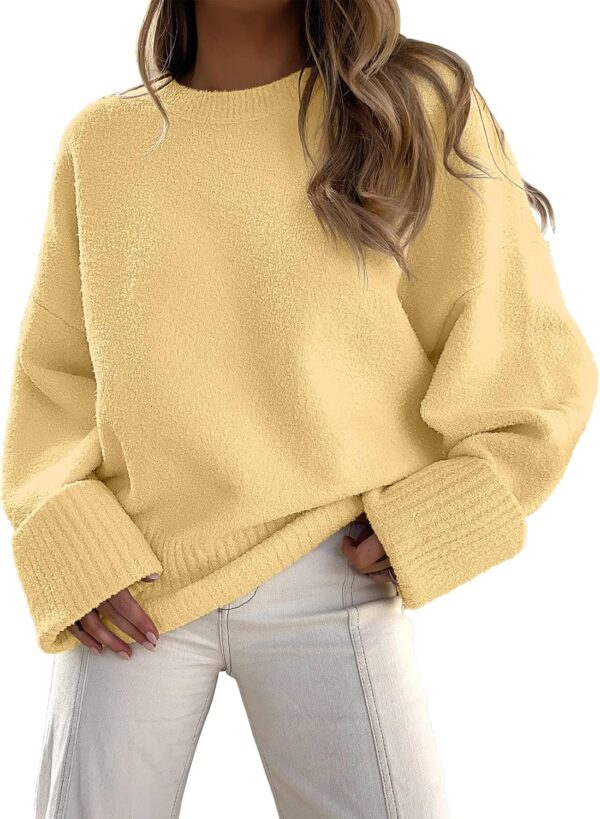 Oversized Fuzzy Knit Crewneck Sweater – Casual Fall Trend - Image 16