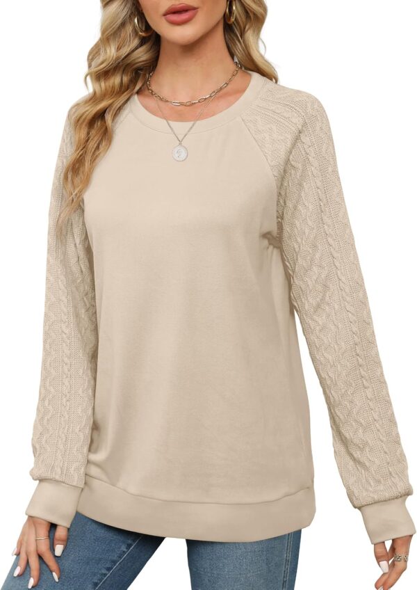 Women’s Crewneck Cable Knit Sweatshirt – Lightweight Fashion 2024 - Image 3