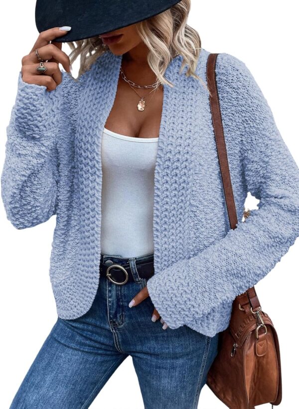 Women’s Chunky Knit Open-Front Cardigan – Casual 2024 Style - Image 25