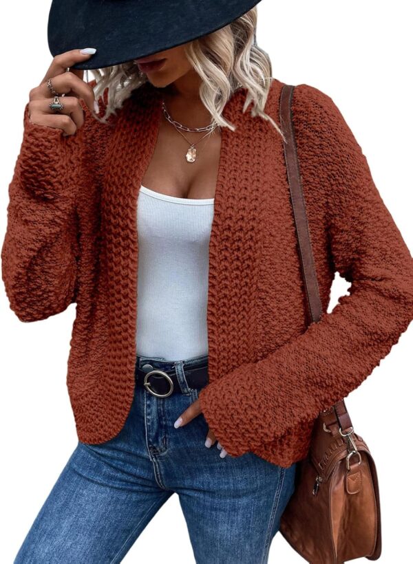 Women’s Chunky Knit Open-Front Cardigan – Casual 2024 Style - Image 22