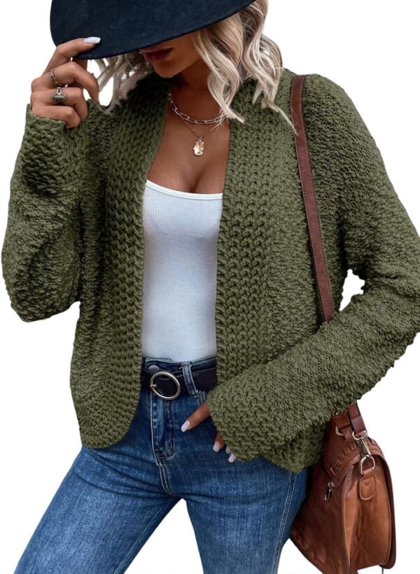 Women’s Chunky Knit Open-Front Cardigan – Casual 2024 Style - Image 13